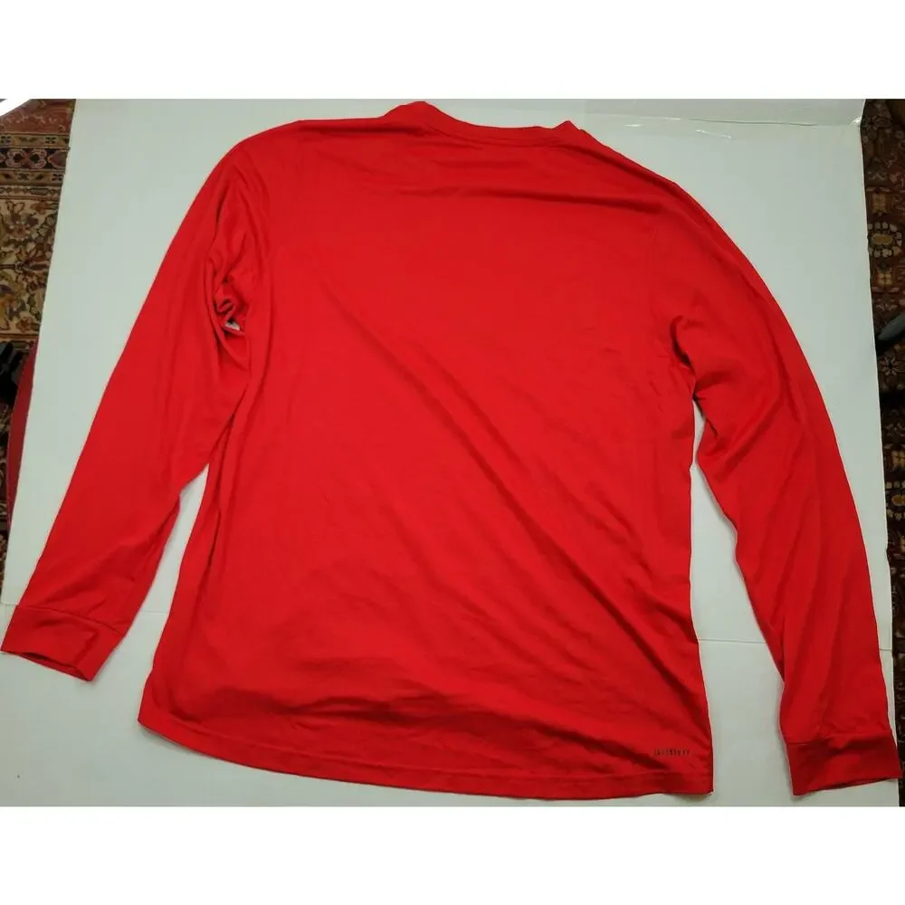 Adidas Washington Capitals Rock the Red ALL CAPS Long Sleeve Tee Men Size XL NHL